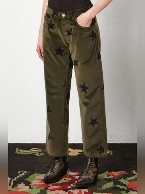 Massimo Alba Velvet Star Print Slouchy Pants